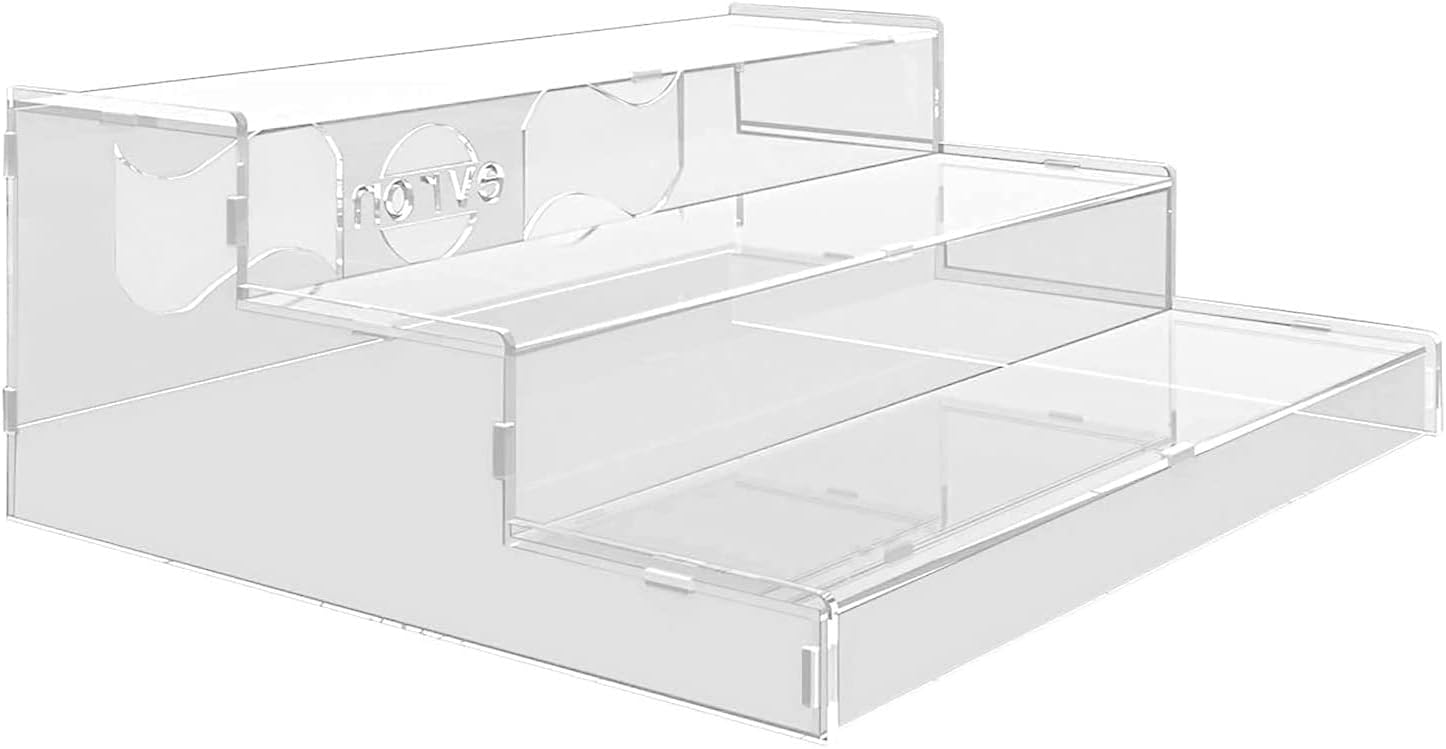 Pantry Organization & Storage Clear Acrylic Spice Rack Organizer for Cabinet & Countertop (ASSEMBLY REQUIRED) 3 Tier Organizer 10.5 in