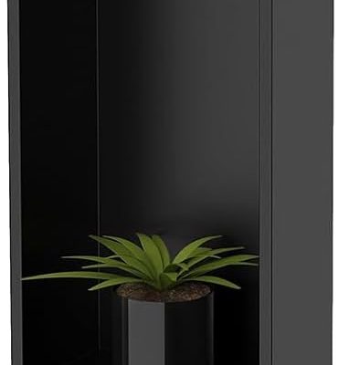 Stainless Steel Bathroom Niche (8x36 inches, Matte Black Three Tiers) – Tile-Free Embedded Installation