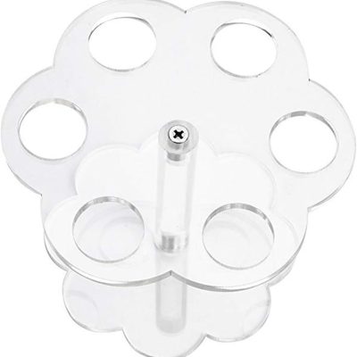 Modern 6-Hole Acrylic Rack, Round Countertop Organizer For Condiment Bottles, Sturdy & Compact Kitchen Storage For Countertops And Cabinets
