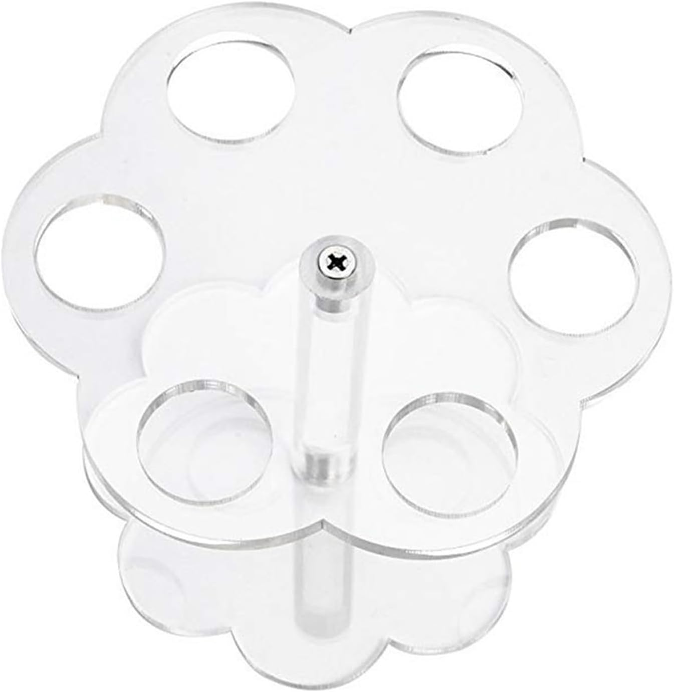Modern 6-Hole Acrylic Rack, Round Countertop Organizer For Condiment Bottles, Sturdy & Compact Kitchen Storage For Countertops And Cabinets