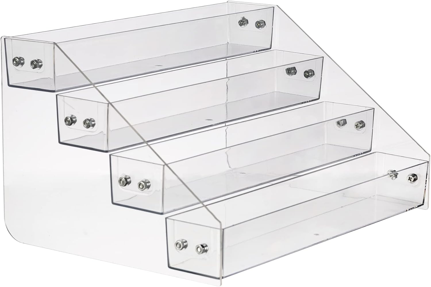 Acrylic Spice Rack, Tiered Spice Rack Shelf Seasoning Organizer for Countertop, Cabinet, Pantry, Kitchen Storage - 4 Tier